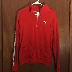 Red Victoria secrets PINK quarter zip up